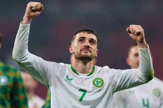 Troy Parrott pictured in action for the Republic of Ireland