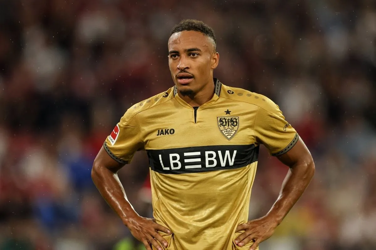 Jamie Leweling in action for VfB Stuttgart