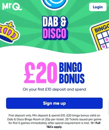 mrq bingo welcome bonus