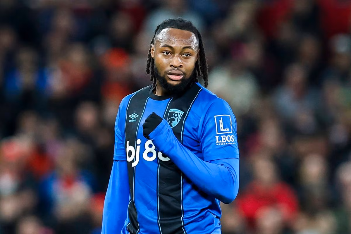 Antoine Semenyo pictured in action for Bournemouth