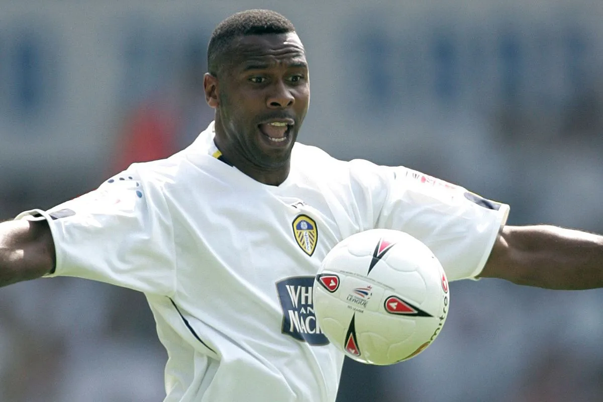 Lucas Radebe pictured in action for Leeds United.