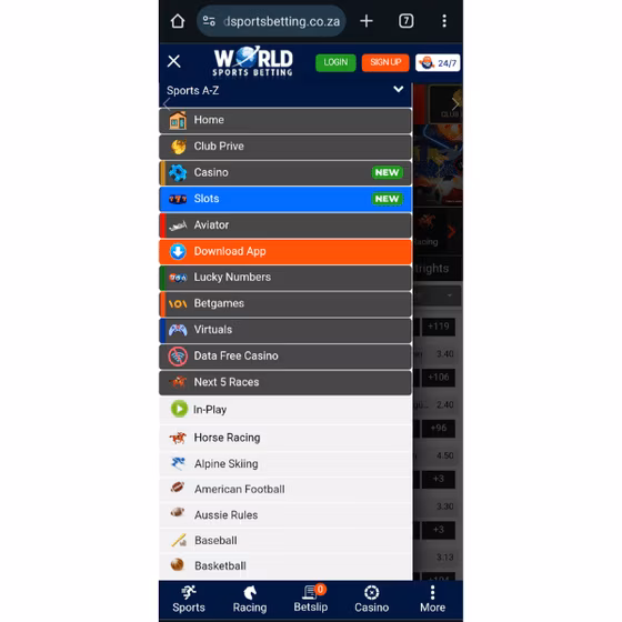 WSB bookmaker site