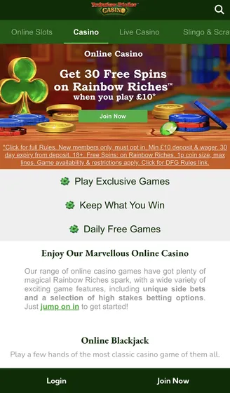Rainbow riches casino bonus