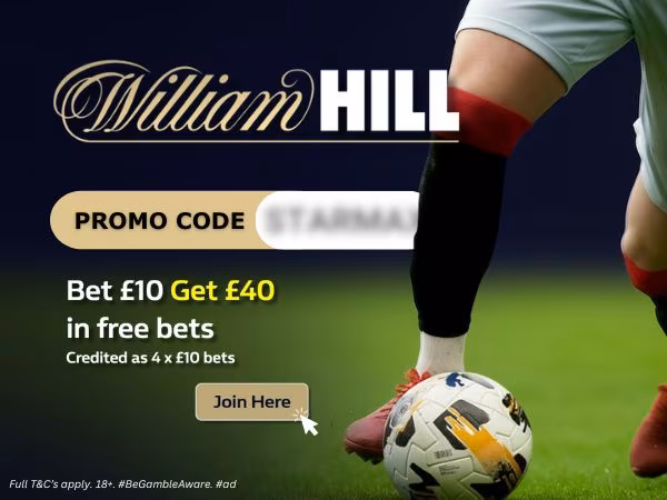 William Hill promo code 2026: Get &pound;40 free bets in the UK