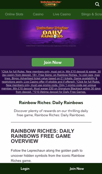 Rainbow riches games