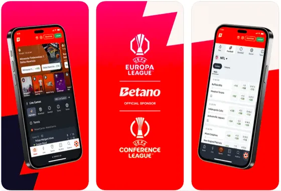 Image of the Betano mobile app