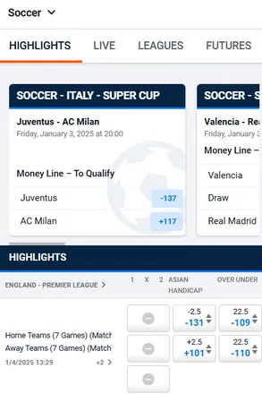 pinnacle sports betting home page on mobile