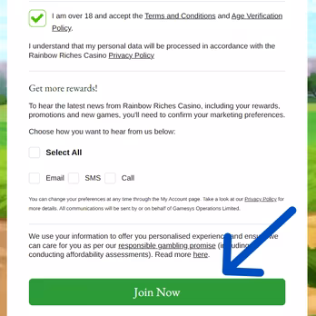 Rainbow riches casino registration