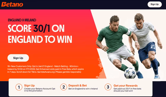 betano england vs ireland betting offer