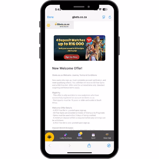 Gbets sports welcome offer