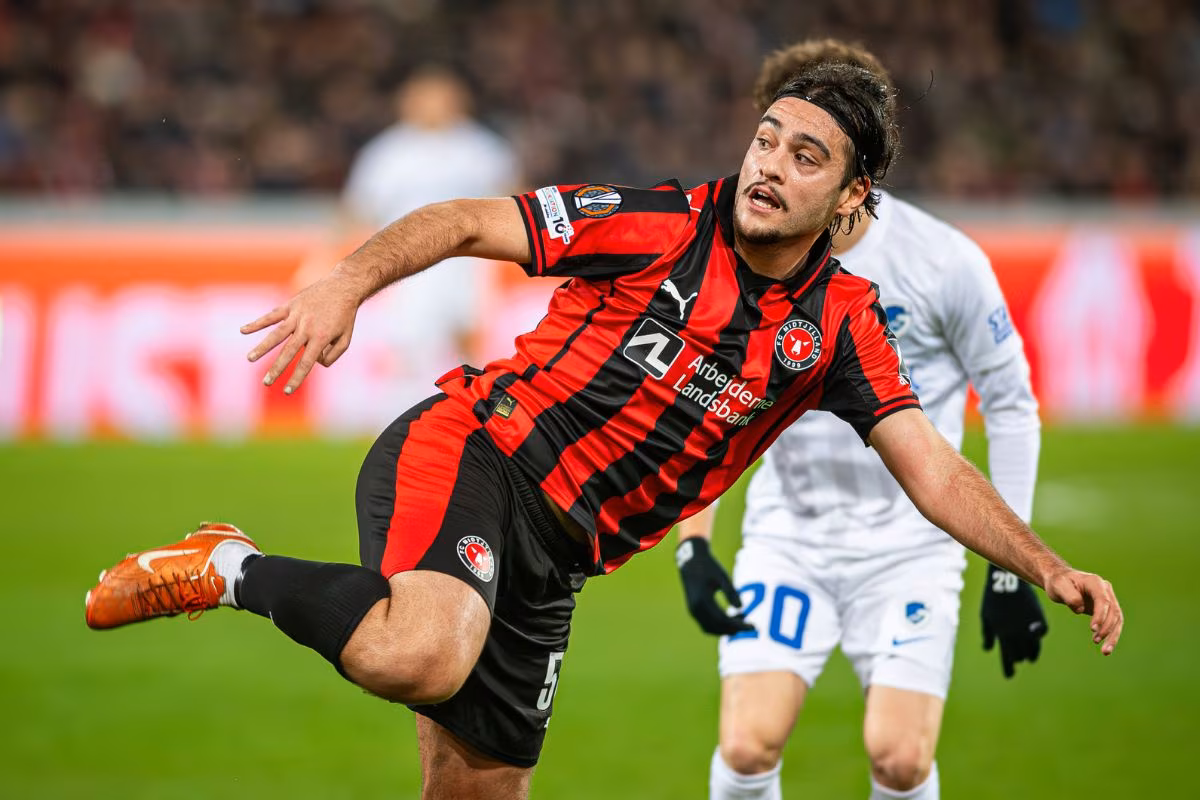 Aral Simsir pictured in action for Midtjylland