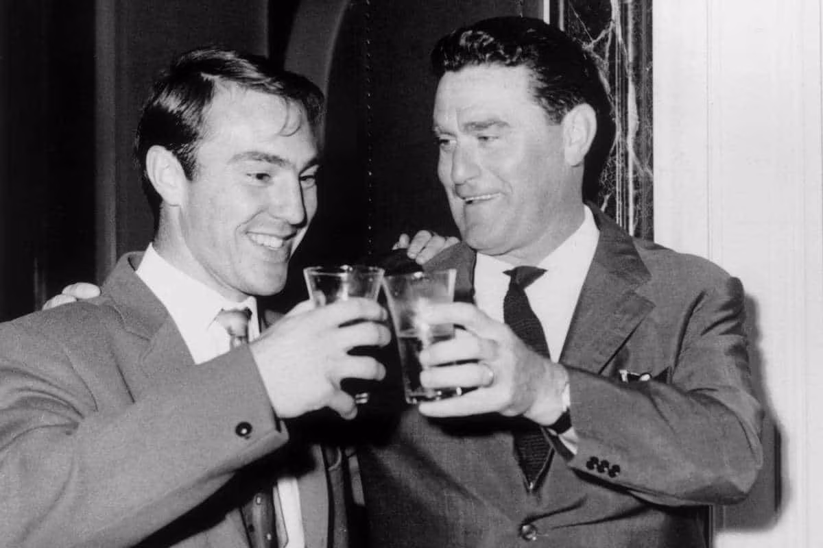 Jimmy Greaves and AC Milan manager Nereo Rocco