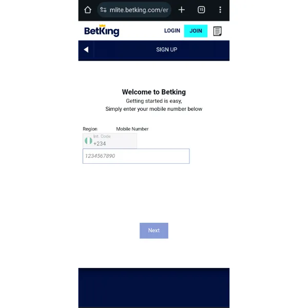 BetKing old mobile