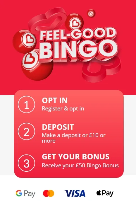 heart bingo sign up offer, get &pound;50 in bingo bonuses