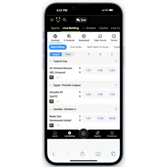 Betfox app in play betting