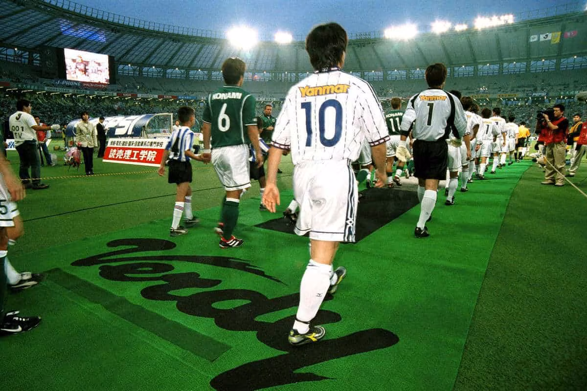 Players walk out at the newly built Tokyo stadium