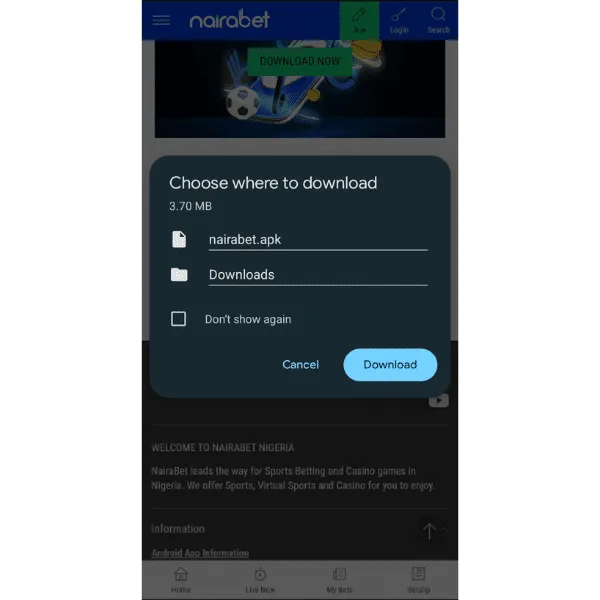 Nairabet app download