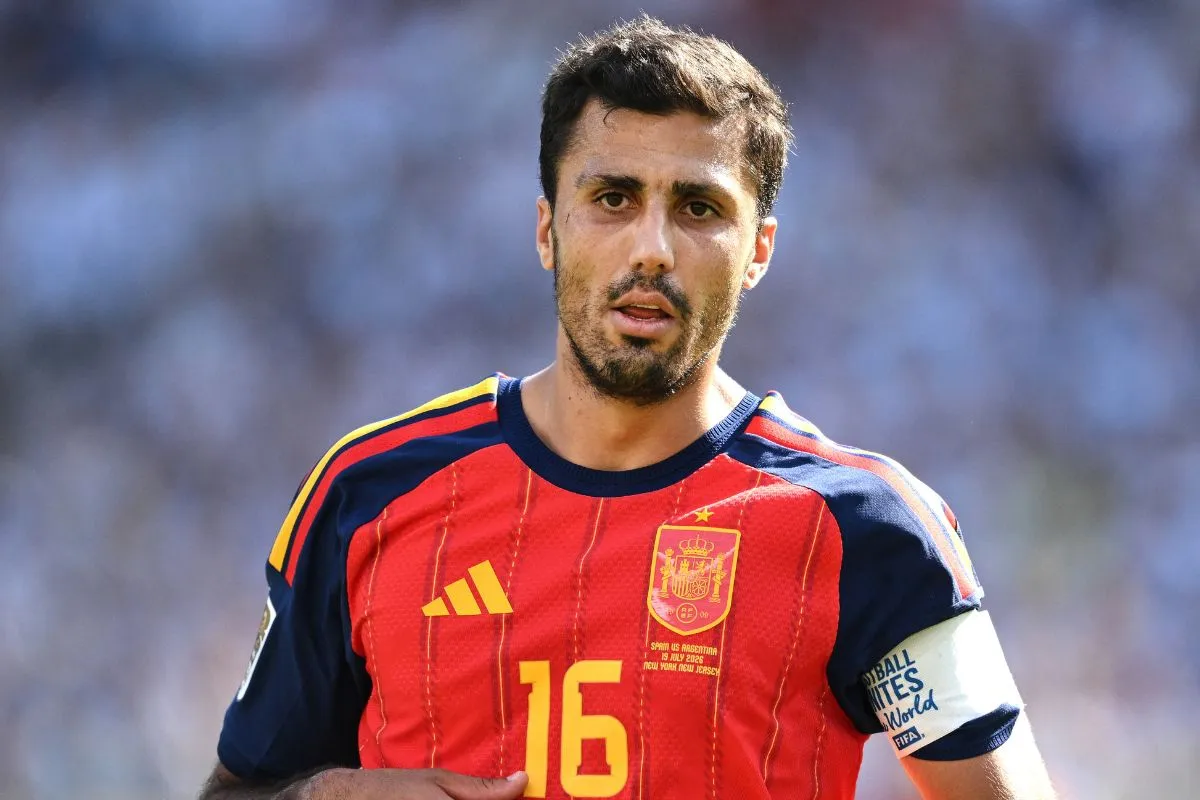 Rodri in action for Spain during the 2026 World Cup final. 