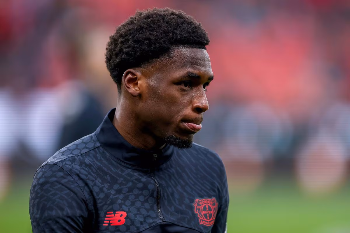 Ernest Poku pictured in action for Bayer Leverkusen 