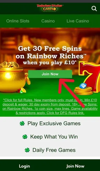 Rainbow riches registration