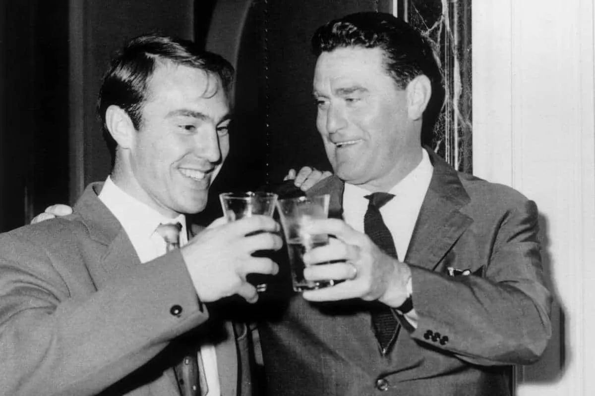 Jimmy Greaves and AC Milan manager Nereo Rocco