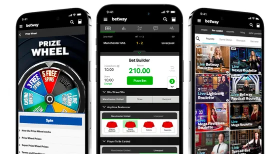 Image of the Betway app in action.