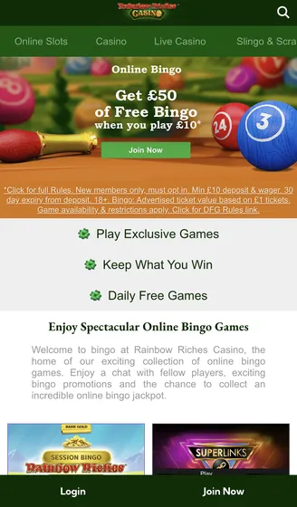 Rainbow riches bingo bonus