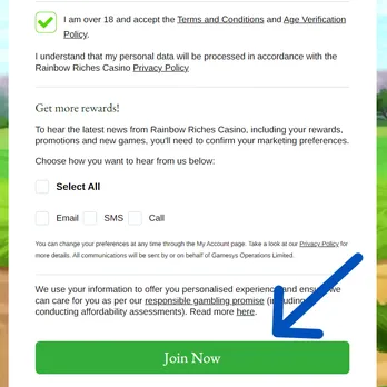 Rainbow riches casino registration