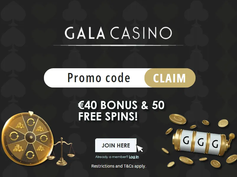 Gala Casino sign up offer 2026: Get a &pound;40 bonus + 50 free spins