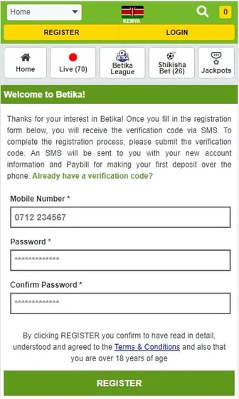 How to register on Betika and receive a welcome bonus