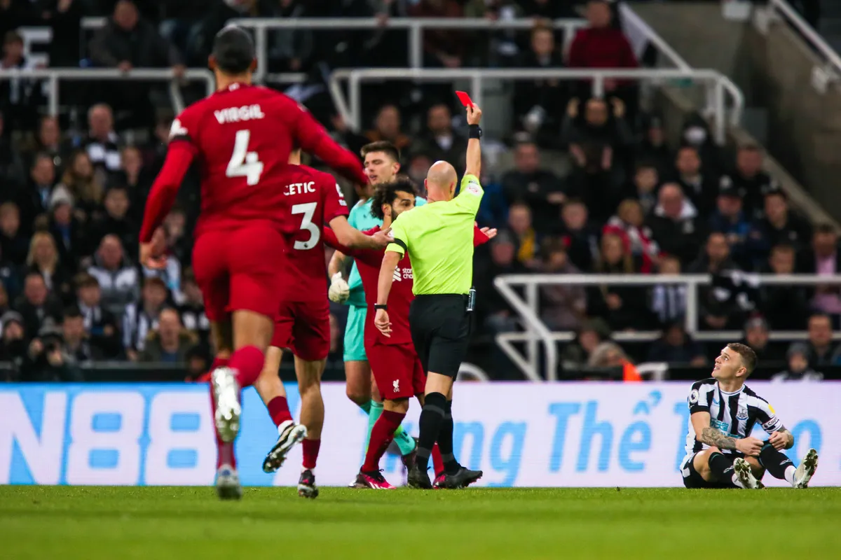 Nick Pope was sent off against Liverpool last season.