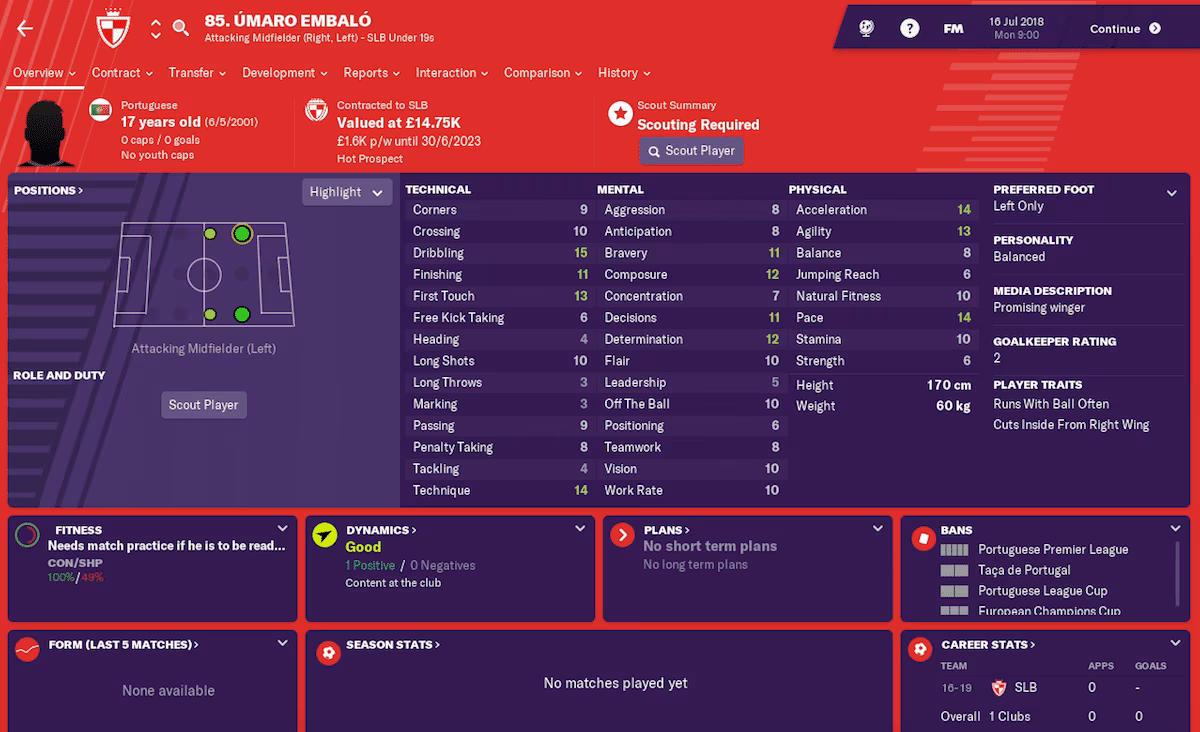 Umaro Embalo, Football Manager