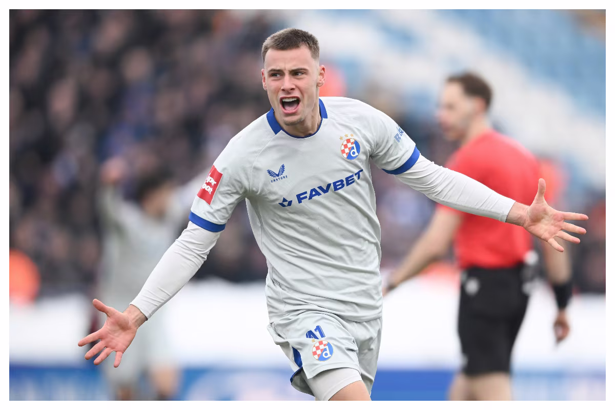 Miha Zajc celebrating his goal || Credit - IMAGO / Pixsell