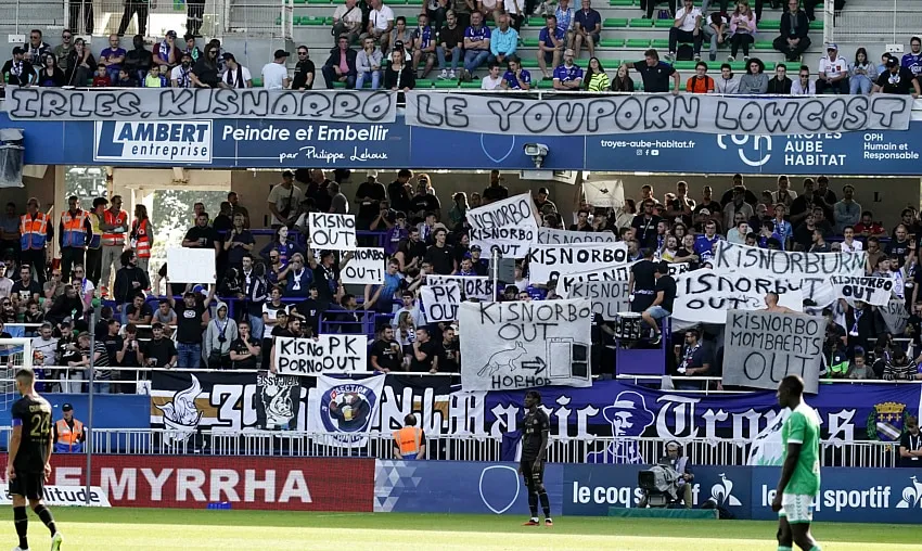 Troyes supporters have made their feelings towards City Football Group clear