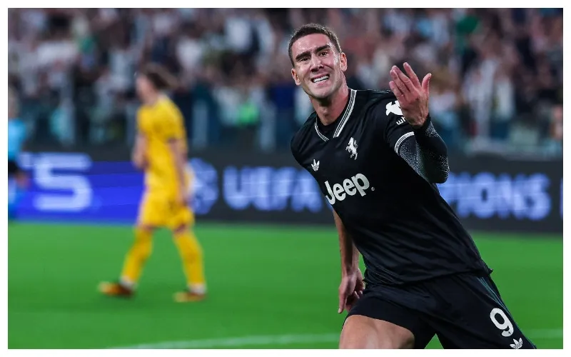 Dusan Vlahovic in action for Juventus || Credit IMAGO /Gribaudi/ImagePhoto
