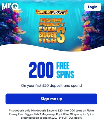 mrq 200 free spins sign up offer