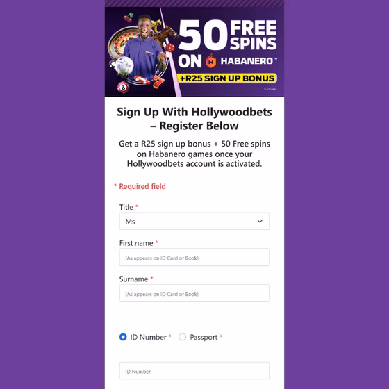 Hollywoodbets registration