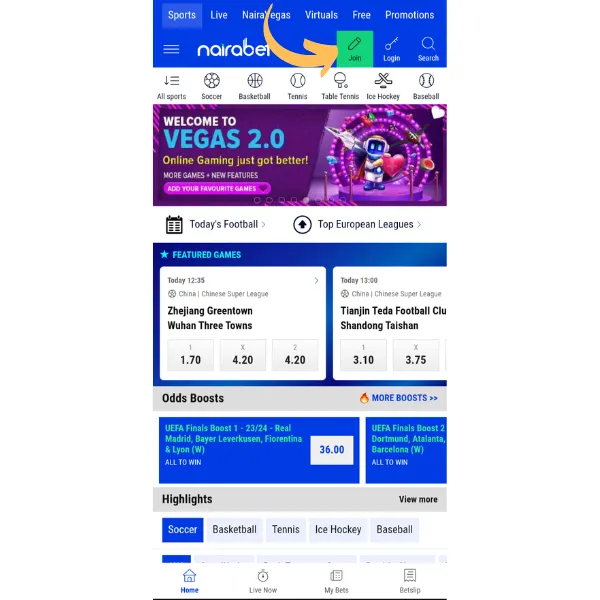 Nairabet app registration