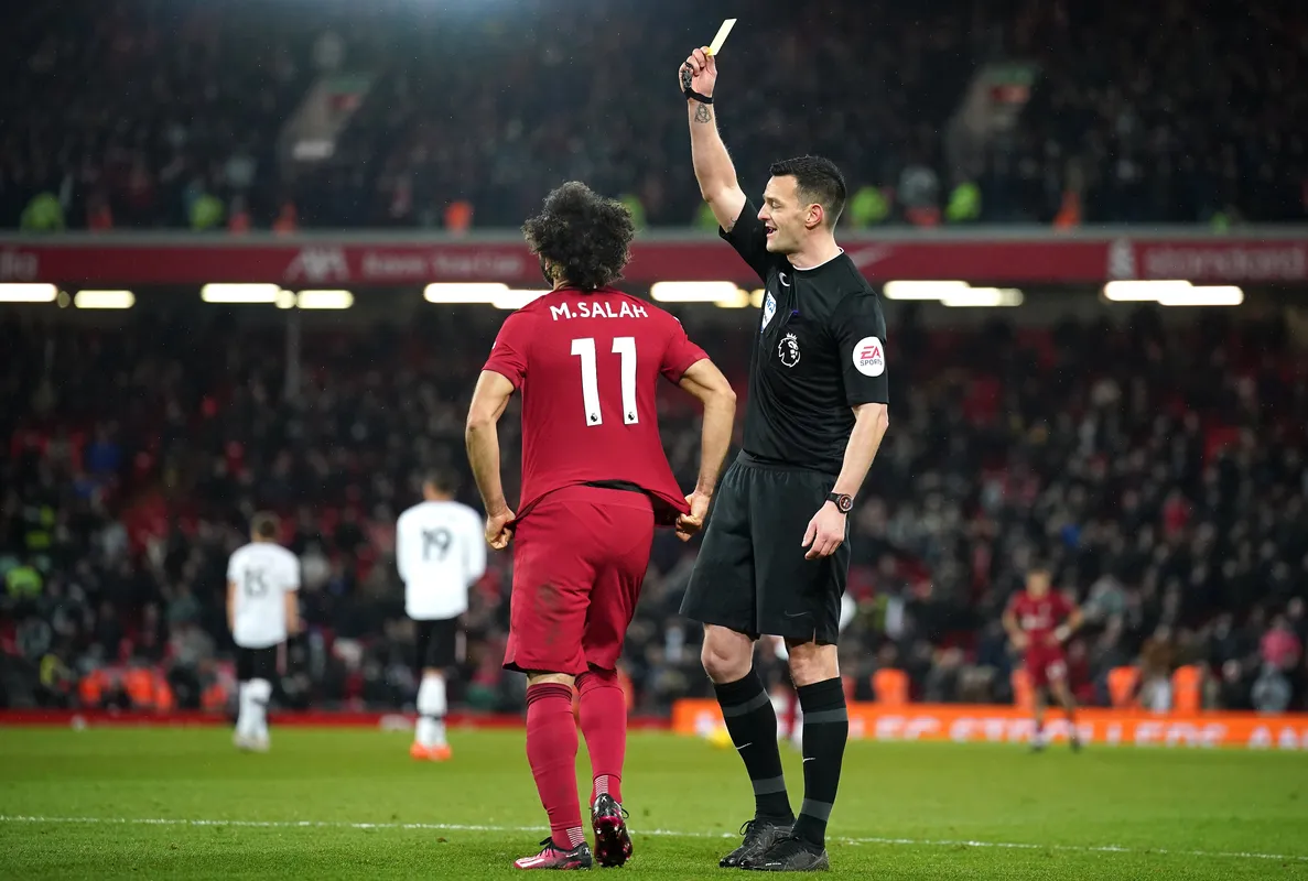 Salah gets booked