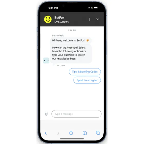Betfox app live chat
