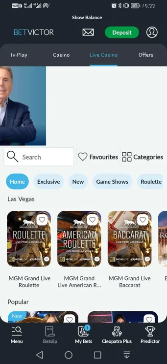 BetVictor live casino