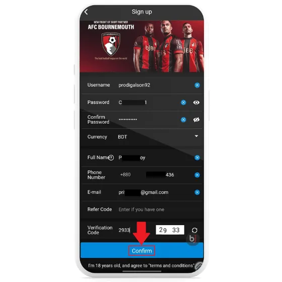 Baji app registration confirmed