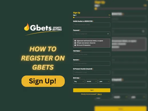 Gbets Registration: Quick guide for new South African customers