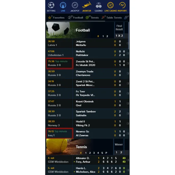 Mozzartbet review: live betting