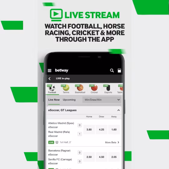 Betway app livestream