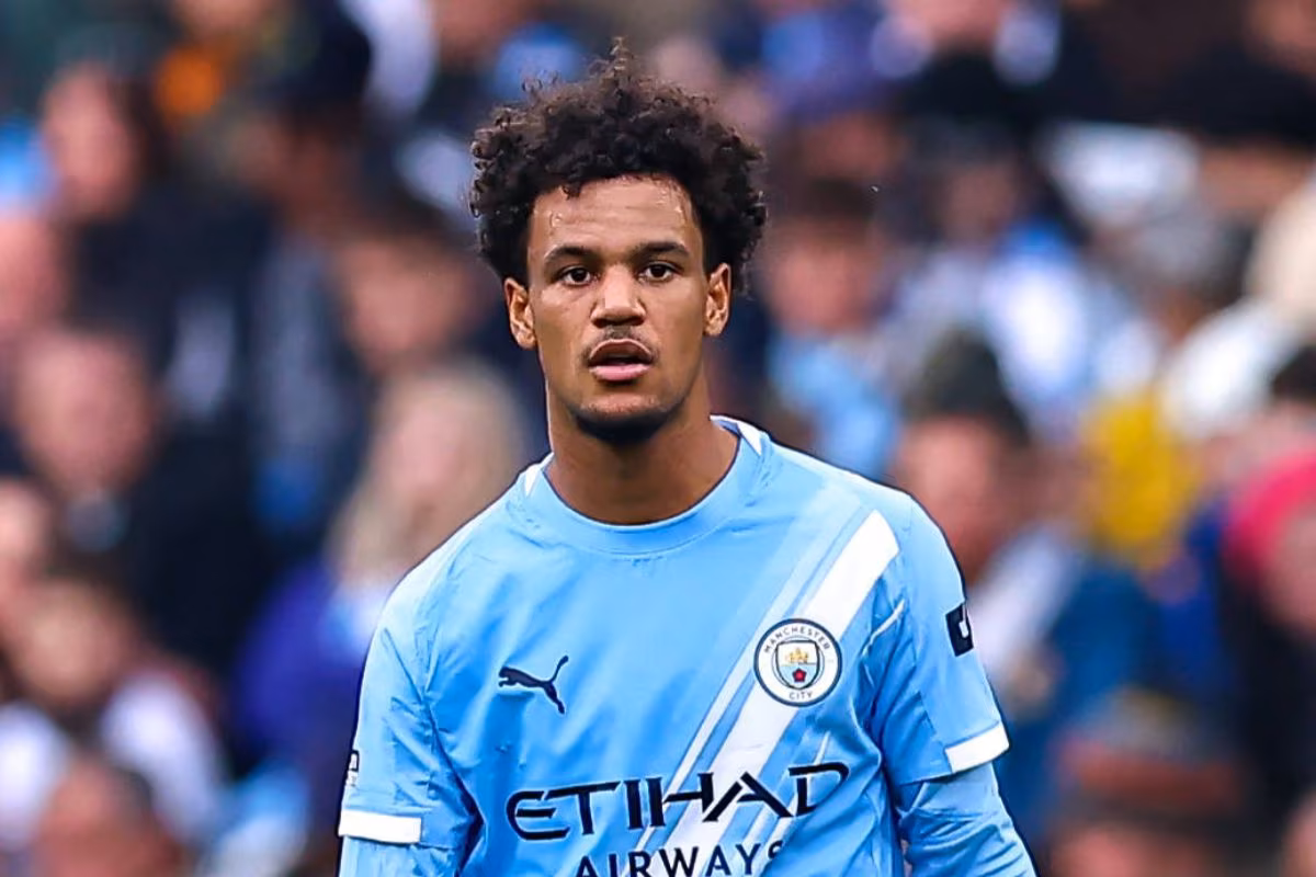 Oscar Bobb pictured in action for Manchester City